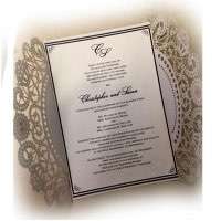 Laser Wedding Invitation Card Reflective Paper Marriage Invitation